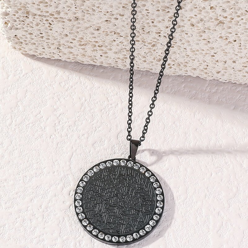 Stainless Steel Allah Pendant Manufacturer - Wholesale Islamic Religious Jewelry for Muslims Beautiful Rhinestone Fashionable Pendants Charms