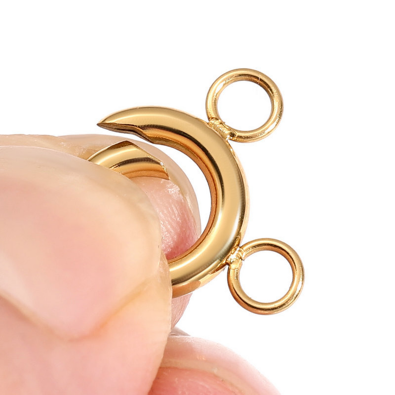 Round Pendant Ring Clasp Manufacturer - 18K Gold Plated Spring DIY Handmade Jewelry Accessories Polished Connector for Necklace Making