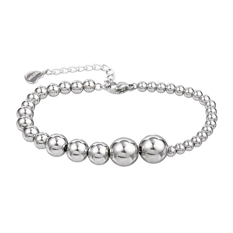 Stainless Steel Ball Bracelets Manufacturer - Wholesale 18K Gold Classic Beaded Design Geometric Fashion Link Chain Waterproof Bangle