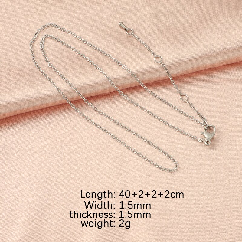 Stainless Steel Figaro Chain Necklace Manufacturer - Women Children's Geometric Gold Plated with Water Drops and DIY Tail Design