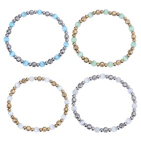 Stainless Steel Beaded Bracelet Manufacturer - Linsa Fashion 18K Gold-Plated Adjustable Elasticity New Non-Fading Made Accessory