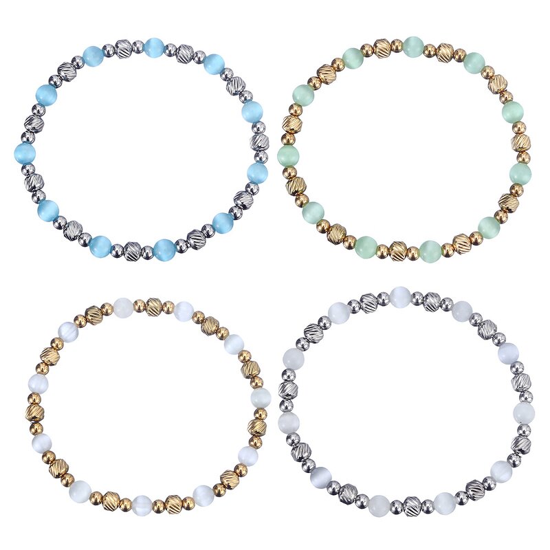 Stainless Steel Beaded Bracelet Manufacturer - Linsa Fashion 18K Gold-Plated Adjustable Elasticity New Non-Fading Made Accessory