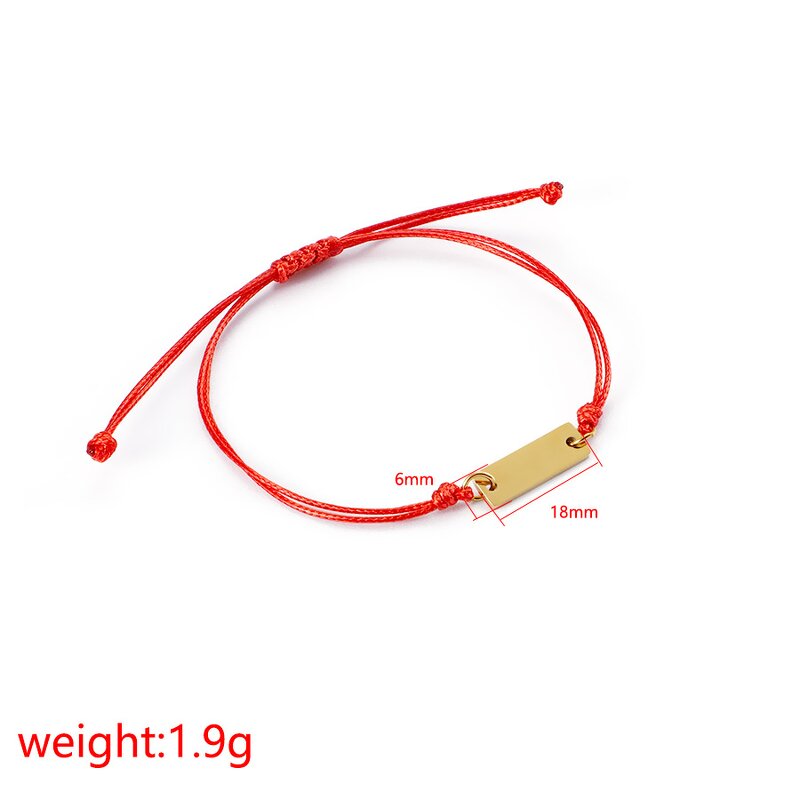 Stainless Steel Charm Bracelet Manufacturer - Cross-border Trendy DIY Engraved Glossy Gold Plated Long Pendant Woven for Lovers Girlfriends Gift