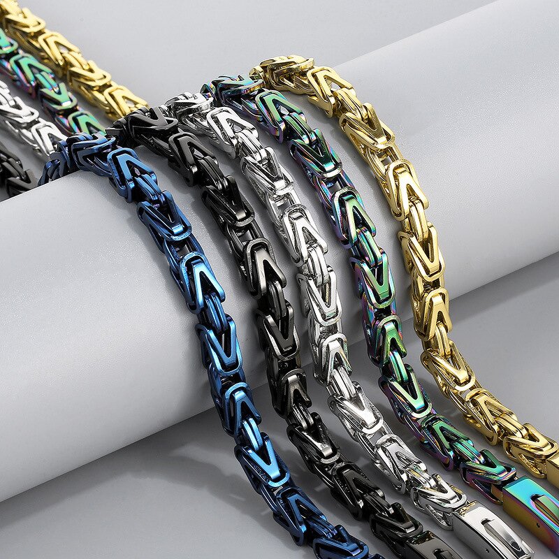 Stainless Steel Cuban Link Chain Manufacturer - 2026 Linsa Jewelry Luxury Gold Plated 6mm 8mm Necklace for Men Colorful Designer