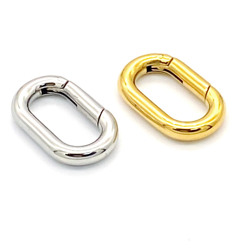 Spring Hook Manufacturer - 316L Stainless Steel Running Loop Outdoor Carabiner Oval Safety Snap Hook Polished Spring Buckle Wholesale Clasps