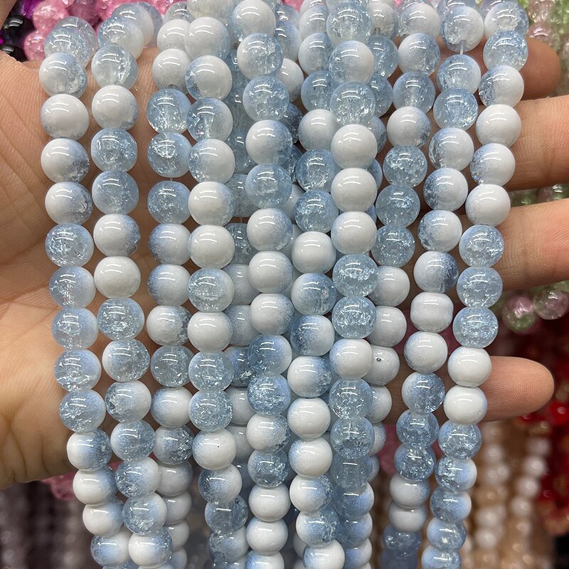 Single Pure Color Glass Beads - Multicolor 8mm Round Beads for DIY Jewelry Making