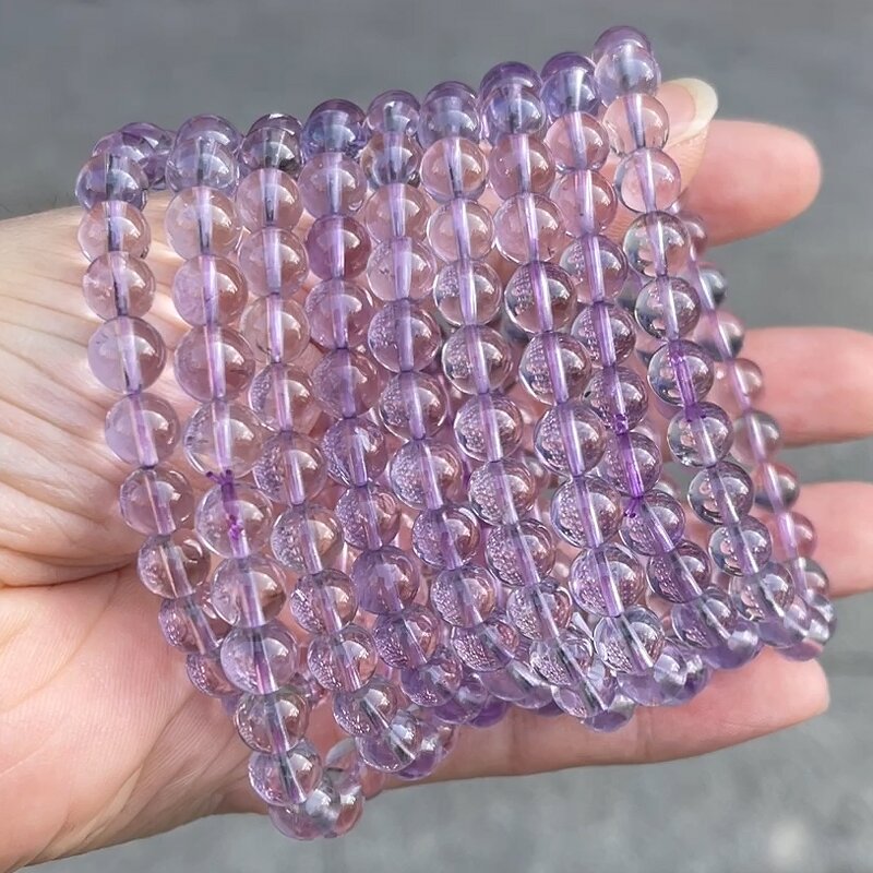 Natural Bolivian Amethyst Lavender Quartz Bracelet - 7-11mm 7A Calming Energy Crystal