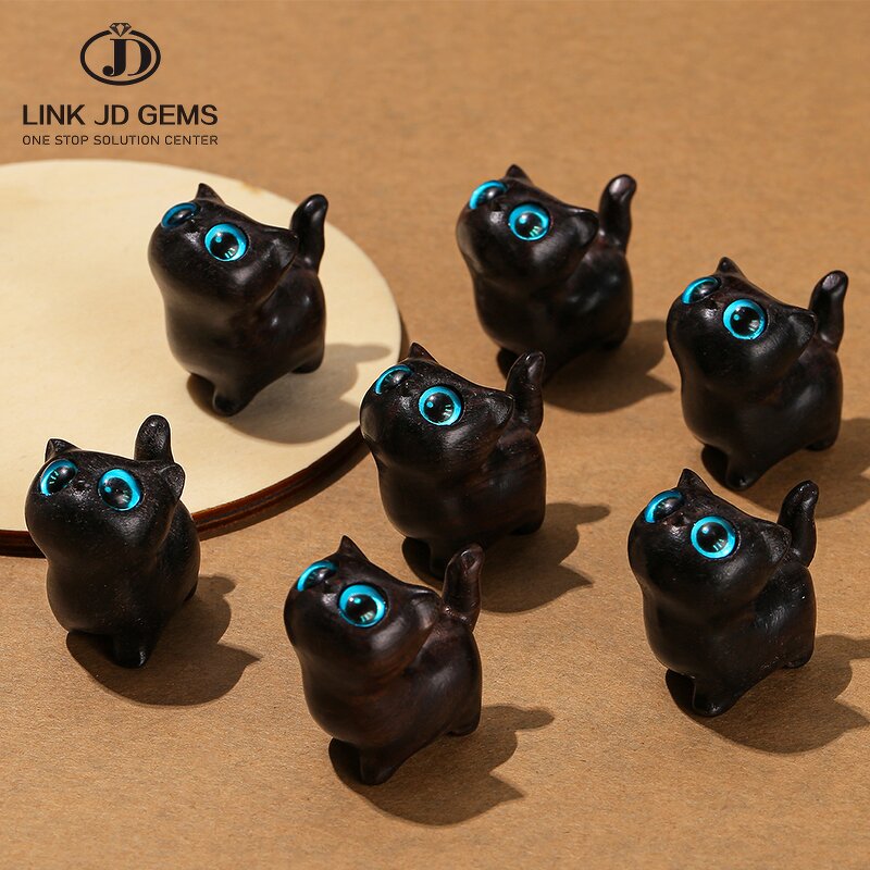 Desk Ornament Cute Room Decor - Birthday Gift Kawaii Cat Miniature Figurines Art Carving