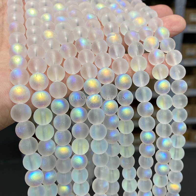 Shiny Glass Bead Manufacturer - AB Colourful Frost Transparent 4-10mm Loose Spacer Bead