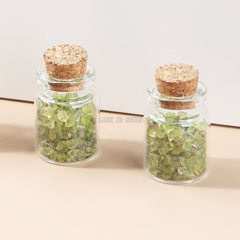 Natural Crystal Crushed Stone Wishing Bottle - Natural Stone Gift Set Desktop Decoration