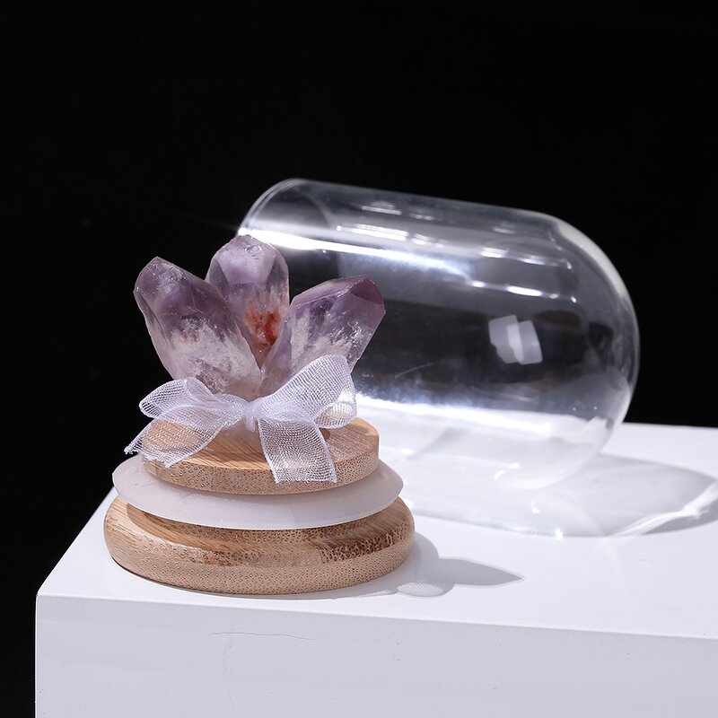 Natural Citrine Amethyst Cluster Bottled Crafts - Raw Stone Crystal Mineral Glass Display