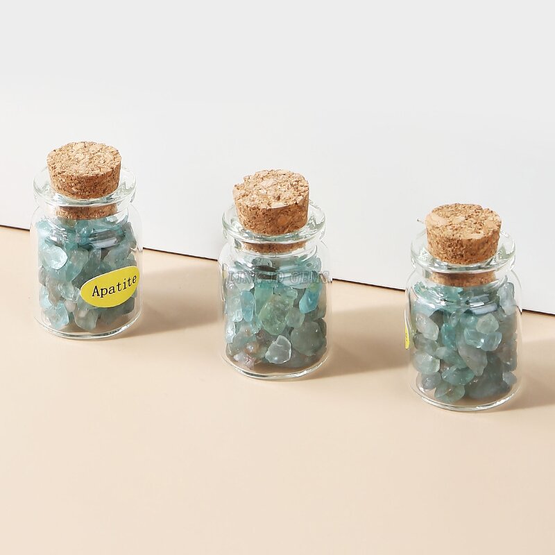 Natural Crystal Crushed Stone Wishing Bottle - Natural Stone Gift Set Desktop Decoration