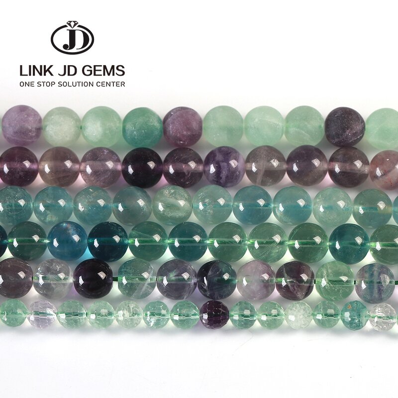 Ice Fluorite Gemstone Beads - Natural Colorful 4-12mm Pick Size Beads for Jewelry Making