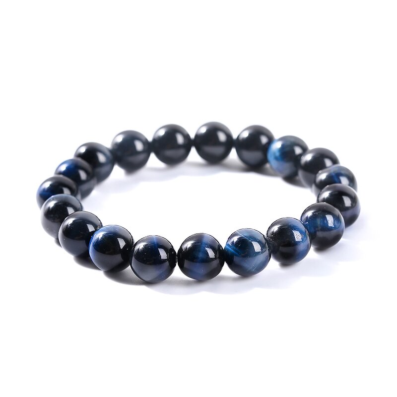 Natural Blue Tiger Eye Stone Bracelet - 8-14mm 7A High Quality Handmade Jewelry