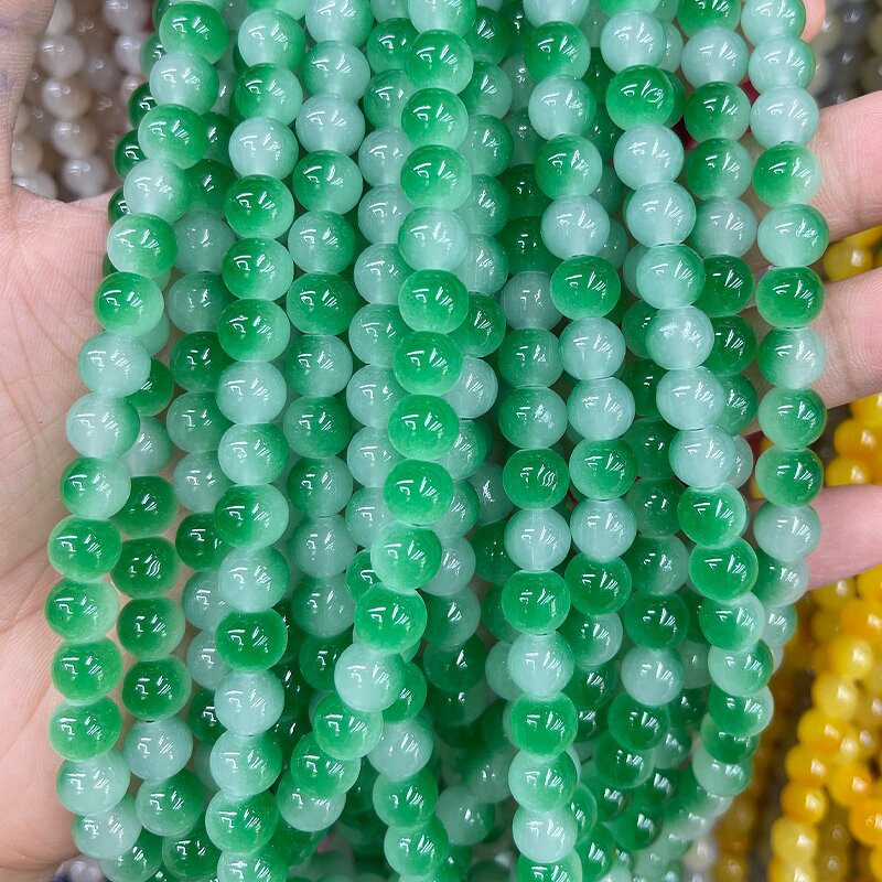 Single Pure Color Glass Beads - Multicolor 8mm Round Beads for DIY Jewelry Making