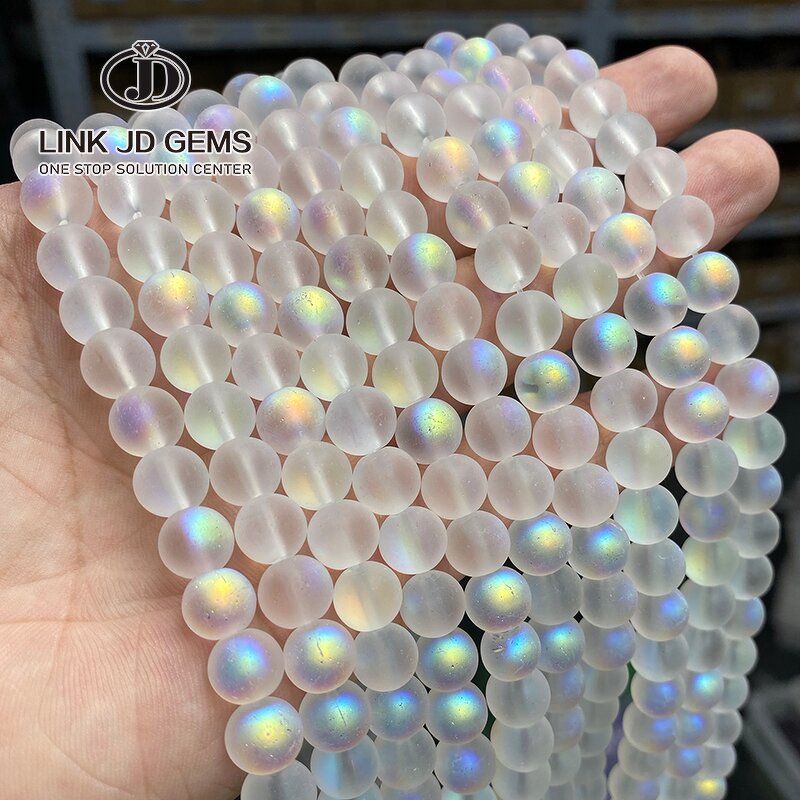 Shiny Glass Bead Manufacturer - AB Colourful Frost Transparent 4-10mm Loose Spacer Bead