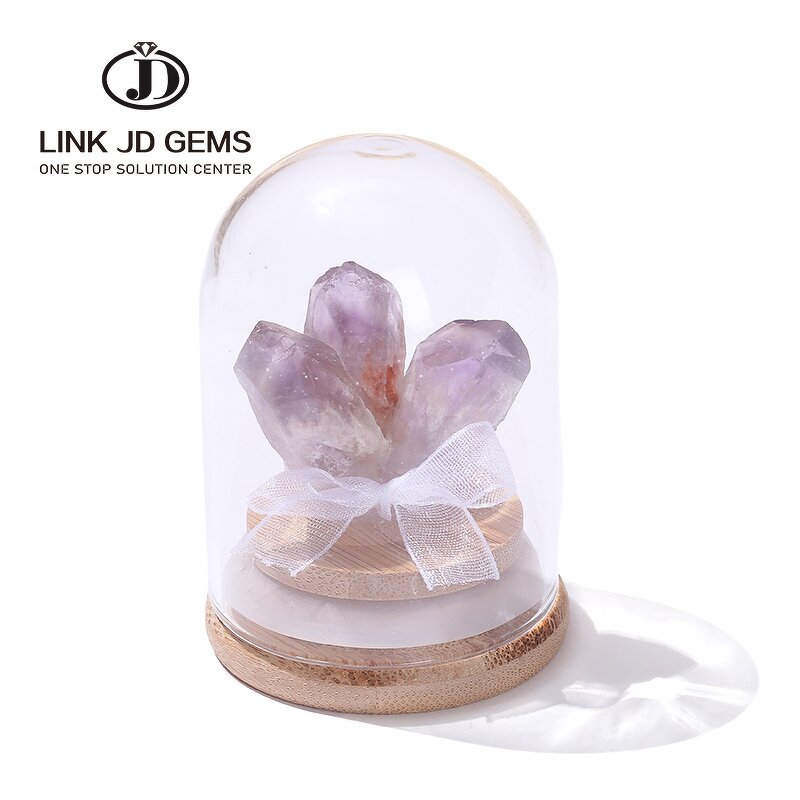 Natural Citrine Amethyst Cluster Bottled Crafts - Raw Stone Crystal Mineral Glass Display