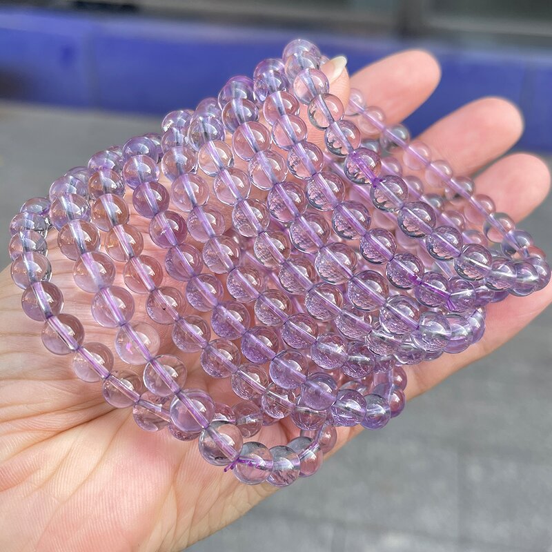 Natural Bolivian Amethyst Lavender Quartz Bracelet - 7-11mm 7A Calming Energy Crystal