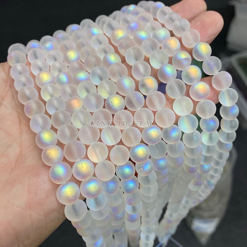 Shiny Glass Bead Manufacturer - AB Colourful Frost Transparent 4-10mm Loose Spacer Bead