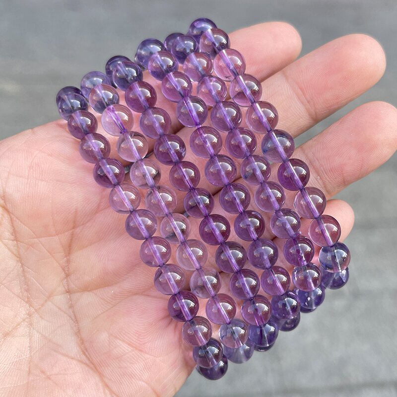 Natural Bolivian Amethyst Lavender Quartz Bracelet - 7-8mm 8A Premium Purple Crystal