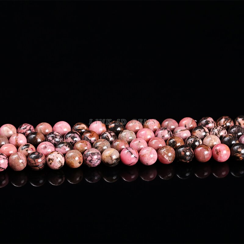 Natural Rhodonite Stone Beads - 4-12mm 5A 7A Round Loose Spacer Beads for Jewelry
