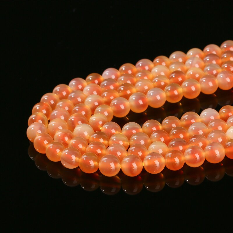 Orange Sugar Heart Agate Beads - 8mm New Fashion High Quality for Jewelry Making