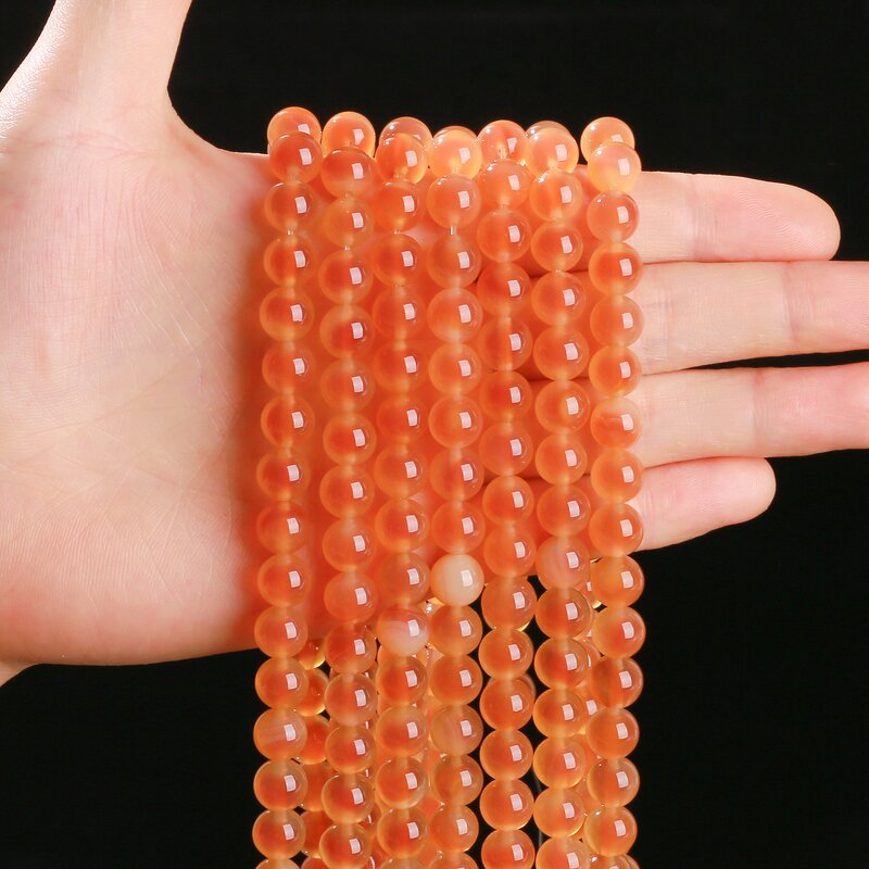 Orange Sugar Heart Agate Beads - 8mm New Fashion High Quality for Jewelry Making