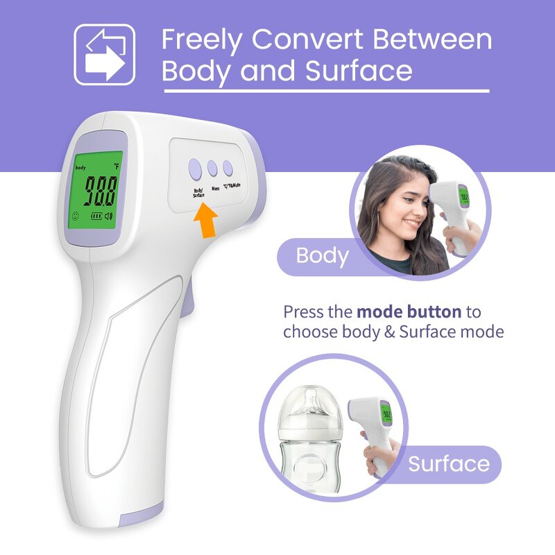 Thermometer Manufacturer - AOJ Medical LCD Digital Infrared Forehead Non-Contact 0.1C 32 Memory