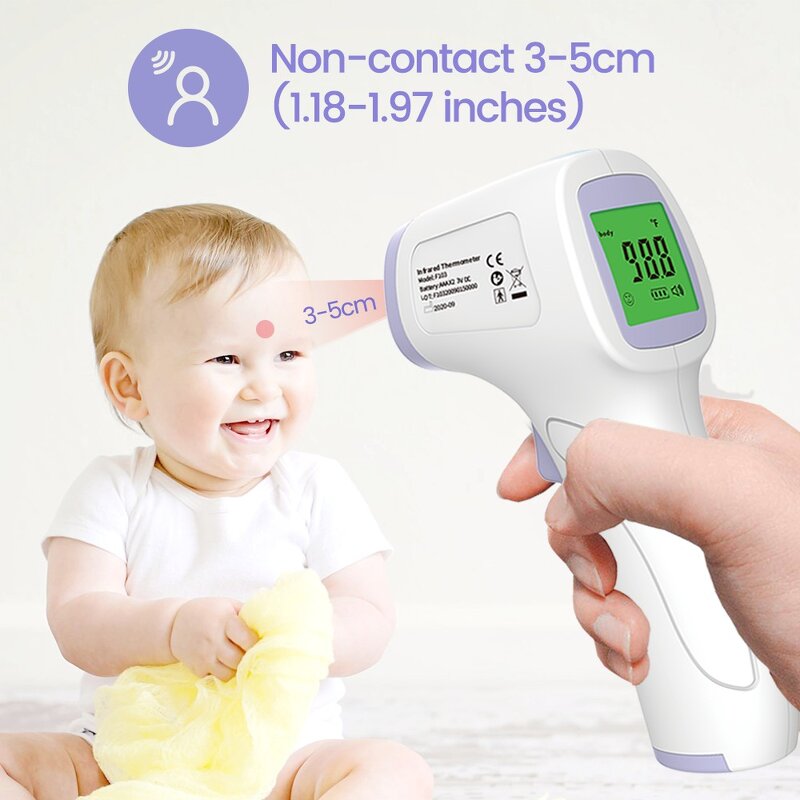 Thermometer Manufacturer - AOJ Digital Electric Non-Contact Infrared Forehead Gun LCD Portable Baby