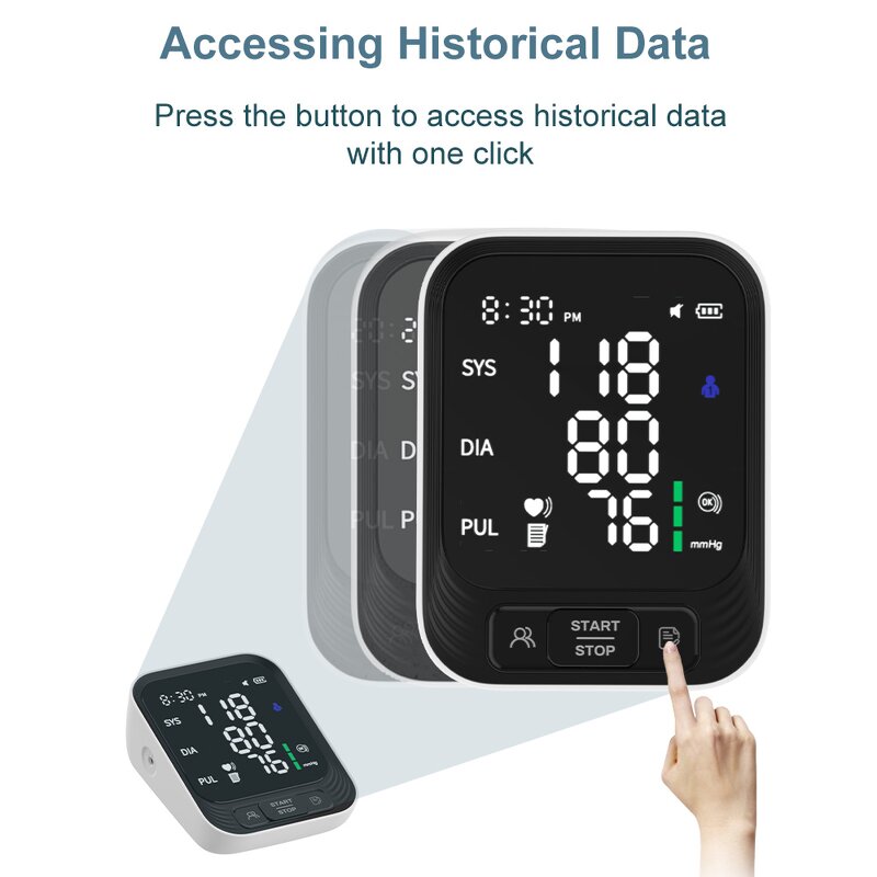 Blood Pressure Monitor Manufacturer - Accurate Digital Backlit LED Heart Rate 2x199 Memory Adjustable Arm