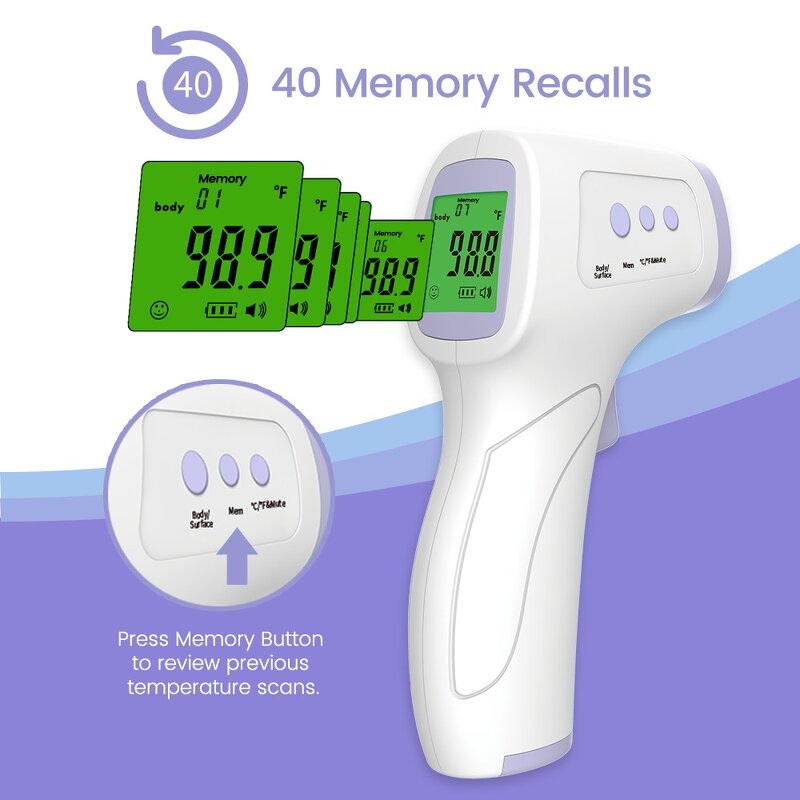 Thermometer Manufacturer - AOJ Digital Electric Non-Contact Infrared Forehead Gun LCD Portable Baby