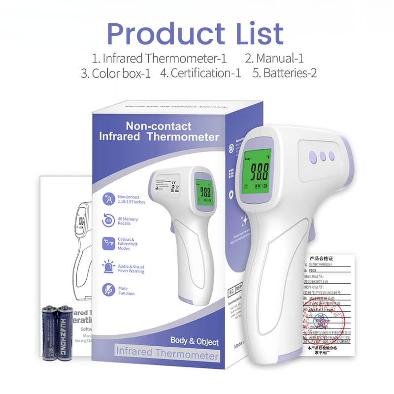 Thermometer Manufacturer - OEM AOJ Medical AOJ-F103 Non-Contact Infrared Forehead LCD 0.1C Accuracy