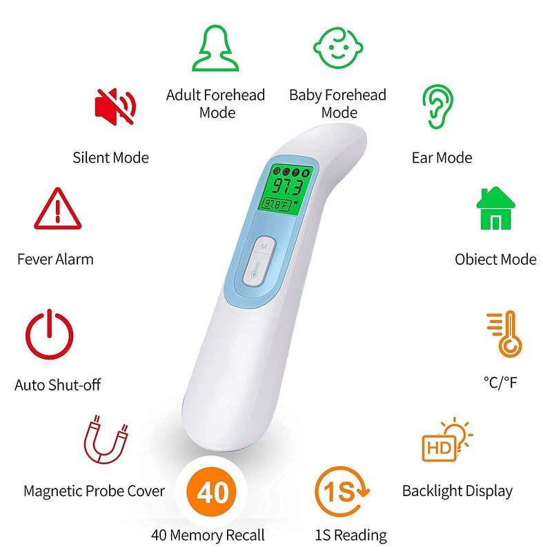 Thermometer Manufacturer - Adults Kids Forehead Non-Contact Touch Infrared LCD Display for Baby