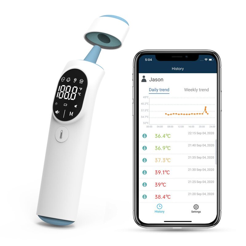 Thermometer Manufacturer - Wireless Digital Infrared Forehead No-Touch Baby with Bluetooth