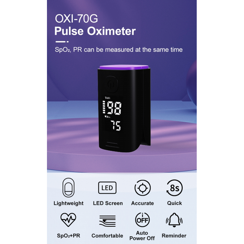 Pulse Oximeter Manufacturer - AOJ Medical Fingertip Accurate Blood Oxygen Heart Rate One-Touch CE