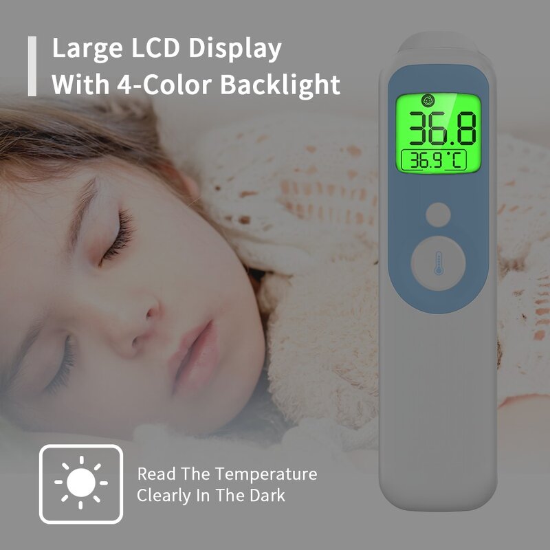 Thermometer Manufacturer - AOJ Fever No Contact Digital Infrared Forehead with Three Color Backlight