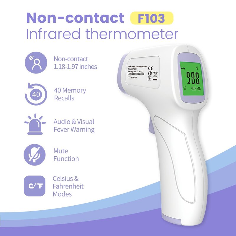 Thermometer Manufacturer - AOJ Electric Powered Infrared Forehead and Ear Medical No-Contact