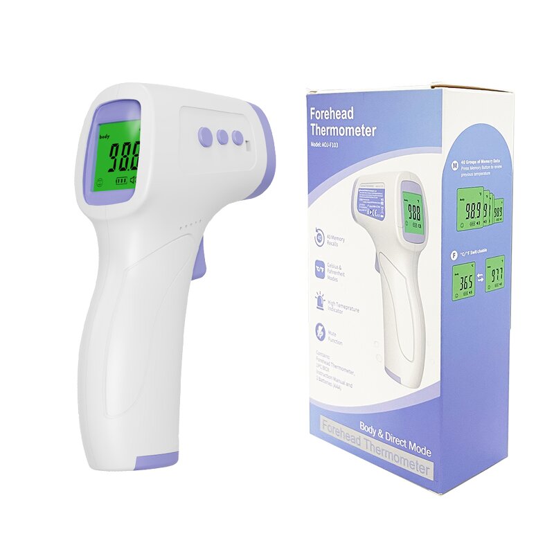 Thermometer Manufacturer - AOJ Electric Powered Infrared Forehead and Ear Medical No-Contact