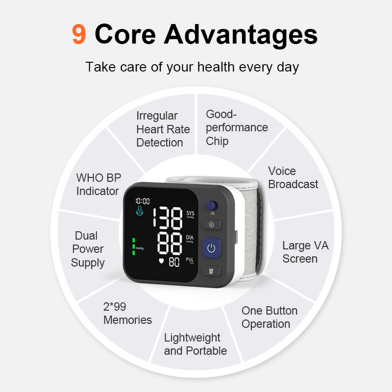 Blood Pressure Monitor Manufacturer - ROHS Certified Electric Wrist Automatic LED Display