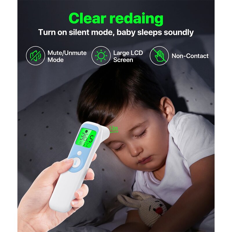 Thermometer Manufacturer - No-Touch Infrared Digital Forehead Touchless Large Display for Adults Babies