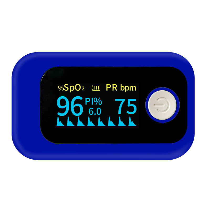 Pulse Oximeter Manufacturer - Navy Blue with Larger Display Blood Oxygen Convenient Fingertip Access