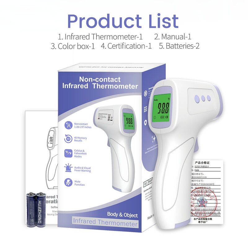 Thermometer Manufacturer - AOJ Digital Infrared Frontal Forehead Application Thermal Gun