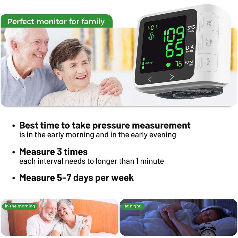 Blood Pressure Monitor Manufacturer - Automatic Electric Digital Wrist Large VA Screen 2*99 Memories