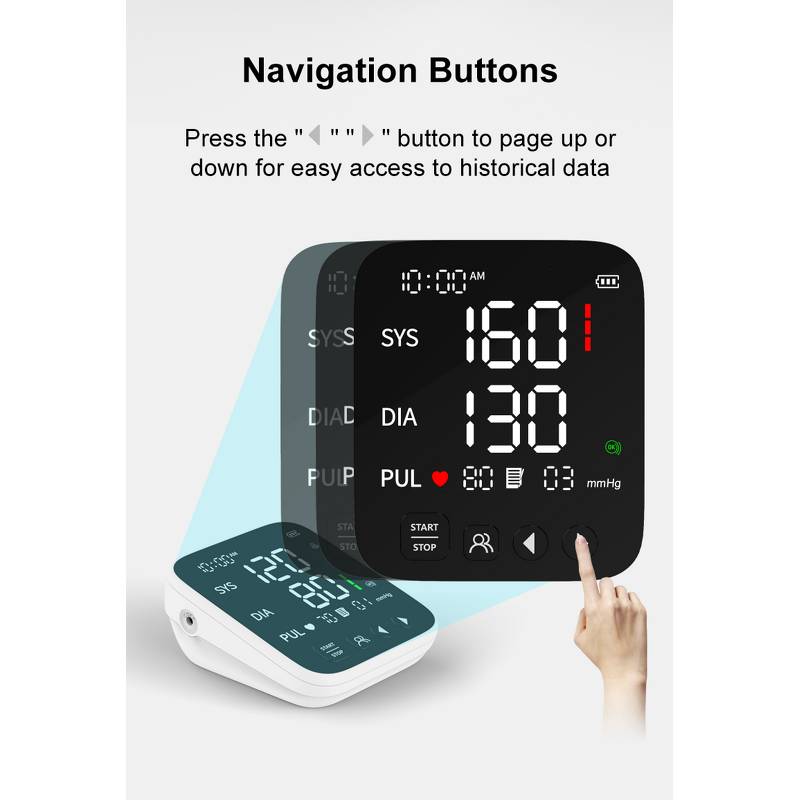 Blood Pressure Monitor Manufacturer - 4.7 Inch Large LED Screen Extra Large Cuff Electric Upper Arm