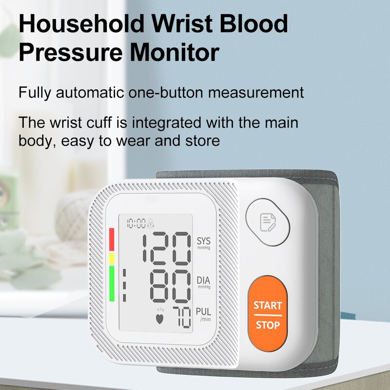 Blood Pressure Monitor Manufacturer - Digital Electric Plastic Wrist Medical Tensiometer BP Set