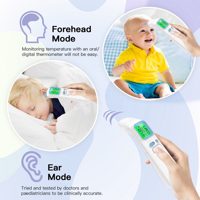 Thermometer Manufacturer - CE Approved Electric Infrared for Newborn Baby Kids & Adults 4 Modes