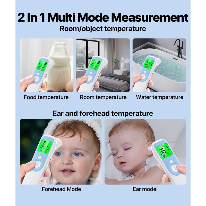 Thermometer Manufacturer - No-Touch Infrared Digital Forehead Touchless Large Display for Adults Babies