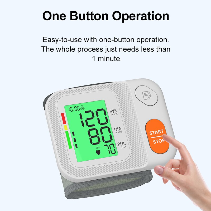 Blood Pressure Monitor Manufacturer - Digital Electric Plastic Wrist Medical Tensiometer BP Set
