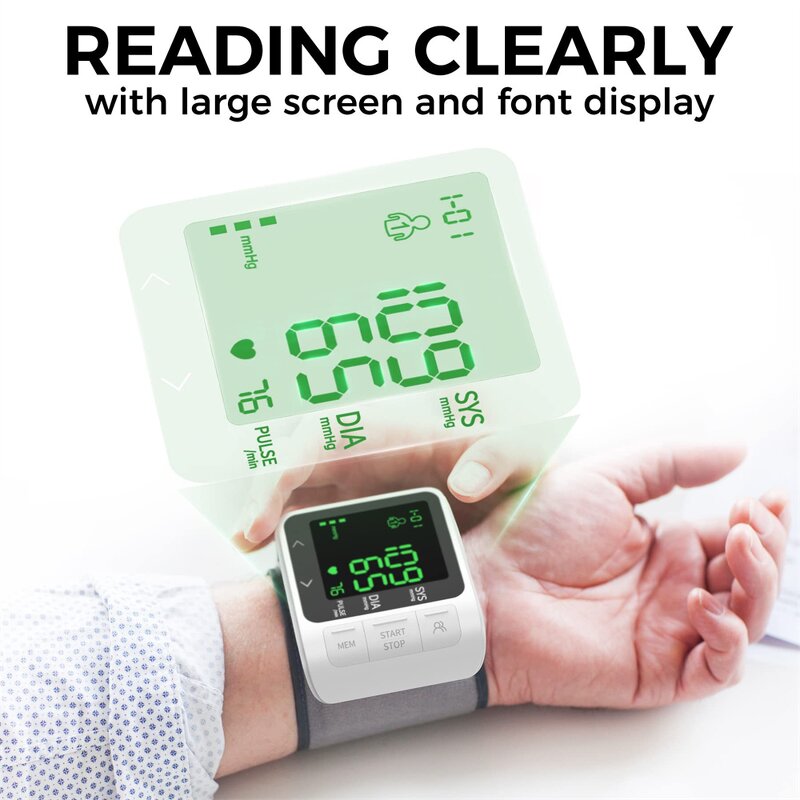 Blood Pressure Monitor Manufacturer - Automatic Electric Digital Wrist Large VA Screen 2*99 Memories