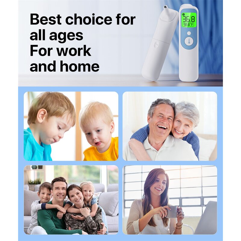 Thermometer Manufacturer - No-Touch Infrared Digital Forehead Touchless Large Display for Adults Babies